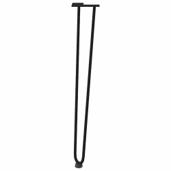 Nogi do stołu Hairpin, 4 szt., czarne, 72 cm, lita stal