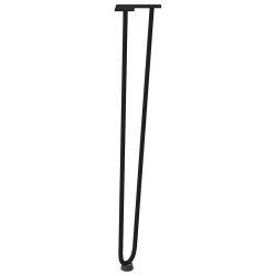 Nogi do stołu Hairpin, 4 szt., czarne, 72 cm, lita stal