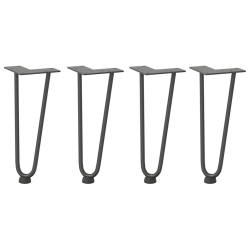 Nogi do stołu Hairpin, 4 szt., antracyt, 30 cm, lita stal