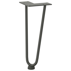 Nogi do stołu Hairpin, 4 szt., antracyt, 30 cm, lita stal