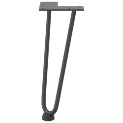 Nogi do stołu Hairpin, 4 szt., antracyt, 30 cm, lita stal