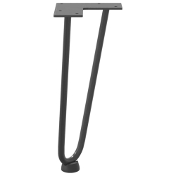 Nogi do stołu Hairpin, 4 szt., antracyt, 30 cm, lita stal