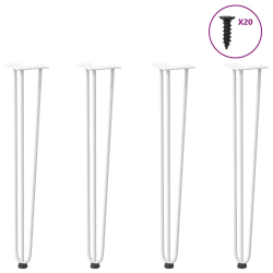 Nogi do stołu Hairpin, 4 szt., biale, 72 cm, lita stal