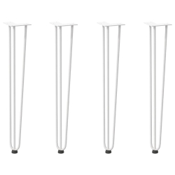 Nogi do stołu Hairpin, 4 szt., biale, 72 cm, lita stal