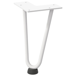Nogi do stołu Hairpin, 4 szt., biale, 20 cm, lita stal