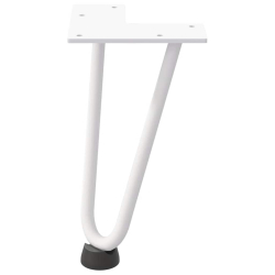 Nogi do stołu Hairpin, 4 szt., biale, 20 cm, lita stal
