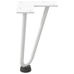 Nogi do stołu Hairpin, 4 szt., biale, 20 cm, lita stal