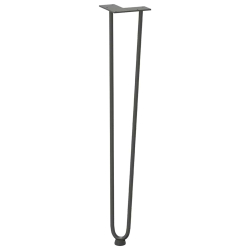 Nogi do stołu Hairpin, 4 szt., antracyt, 72 cm, lita stal