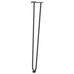 Nogi do stołu Hairpin, 4 szt., antracyt, 72 cm, lita stal
