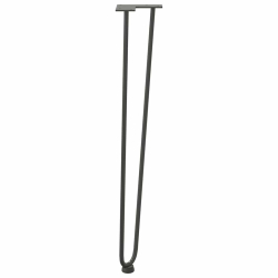 Nogi do stołu Hairpin, 4 szt., antracyt, 72 cm, lita stal