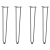 Nogi do stołu Hairpin, 4 szt., antracyt, 72 cm, lita stal