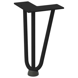 Nogi do stołu Hairpin, 4 szt., czarne, 20 cm, lita stal