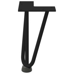 Nogi do stołu Hairpin, 4 szt., czarne, 20 cm, lita stal