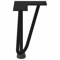Nogi do stołu Hairpin, 4 szt., czarne, 20 cm, lita stal