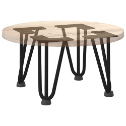 Nogi do stołu Hairpin, 4 szt., czarne, 20 cm, lita stal