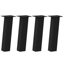 Nogi do stolika kawowego, 4 szt., czarne, 42 cm, stal