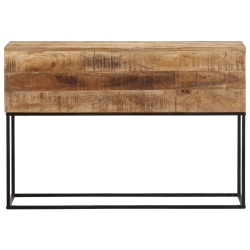 Stolik konsolowy, 110x30x75 cm, surowe drewno mango i żelazo