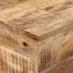 Stolik konsolowy, 110x30x75 cm, surowe drewno mango i żelazo