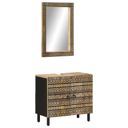 2-cz. zestaw mebli łazienkowych, lite drewno mango