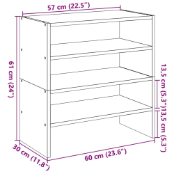 Stojaki na buty 2 szt., sztaplowany, czarny, 60x30x30,5 cm