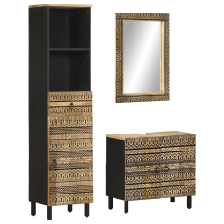 3-cz. zestaw mebli łazienkowych, lite drewno mango