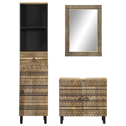 3-cz. zestaw mebli łazienkowych, lite drewno mango