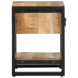 Szafka nocna, 35x34x45 cm, surowe drewno mango