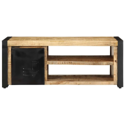 Stolik kawowy, 90x50x36 cm, surowe lite drewno mango