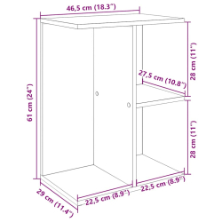 Stoliki nocne, 2 szt., czarne, 46,5x29x61 cm