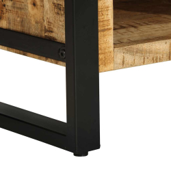 Stolik kawowy, 90x50x36 cm, surowe lite drewno mango