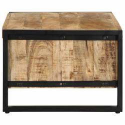 Stolik kawowy, 90x50x36 cm, surowe lite drewno mango