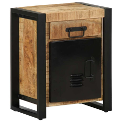 Szafka nocna, 40x30x50 cm, lite, surowe drewno mango