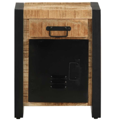 Szafka nocna, 40x30x50 cm, lite, surowe drewno mango