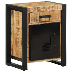 Szafka nocna, 40x30x50 cm, lite, surowe drewno mango