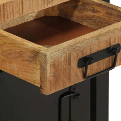 Szafka nocna, 40x30x50 cm, lite, surowe drewno mango
