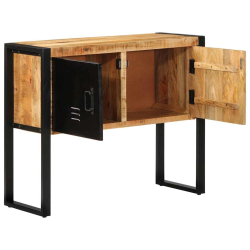 Szafka konsolowa, 90x35x75 cm, surowe drewno mango