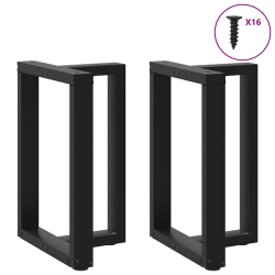 Nogi do stołu jadalnego, 2 pcs., czarne, 50x35x(72-73) cm, stal
