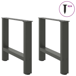 Nogi do stolika kawowego, antracyt, 2 szt., 50x(42-43) cm, stal