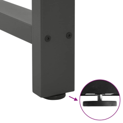 Nogi do stolika kawowego, antracyt, 2 szt., 50x(42-43) cm, stal
