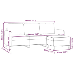 Sofa 3-osobowa, kremowa, 180 cm, tapicerowana aksamit