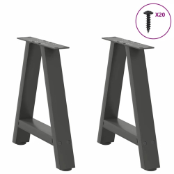 Nogi do stolika kawowego, 2 szt., antracyt, 50x(42-43) cm, stal