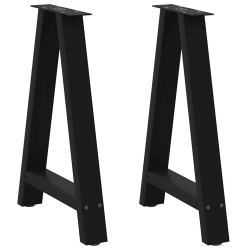 Nogi do stolika kawowego, 2 szt., czarne, 60x(72-73) cm, stal