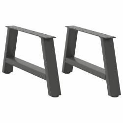 Nogi do stolika kawowego, 2 szt., antracyt, 60x(30-31) cm, stal