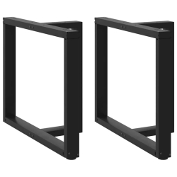 Nogi do stołu jadalnego, 2 pcs., czarne, 90x35x(72-73) cm, stal