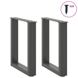 Nogi do stolika kawowego, 2 szt., antracyt, 38x(42-43) cm, stal