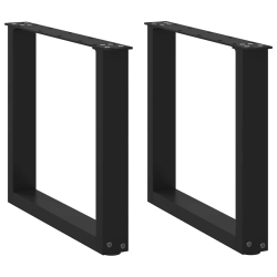 Nogi do stolika kawowego, 2 szt., czarne, 50x(42-43) cm, stal