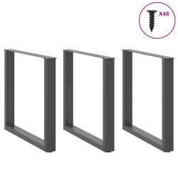 Nogi do stolika kawowego, 3 szt., antracyt, 90x(72-73) cm, stal