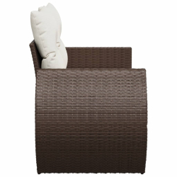 Sofa ogrodowa z poduszkami, 2-osobowa, brązowa, polirattan