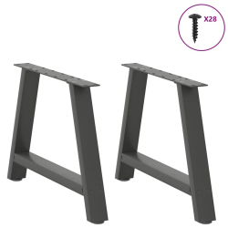 Nogi do stolika kawowego, 2 szt., antracyt, 70x(42-43) cm, stal