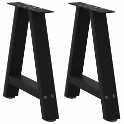 Nogi do stolika kawowego, 2 szt., czarne, 38x(42-43) cm, stal